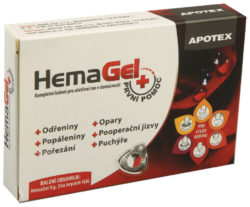 APOTEX - Hemagel PRVNÍ POMOC 5g+3ks krycí fólie