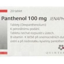 Panthenol - PANTHENOL 100 MG JENAPHARM 100MG neobalené tablety 20