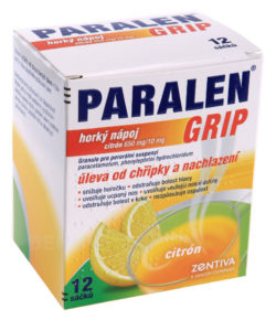 Paralen - PARALEN GRIP HORKÝ NÁPOJ CITRÓN 650MG/10MG perorální GRA SUS 12