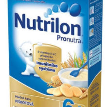 Nutrilon kaše Pronutra mléčná krupicová s piškoty 6M 225g