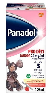 Panadol pro děti 24mg/ml Jahoda perorální suspenze 100ml