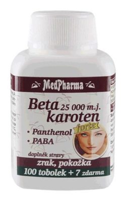 MedPharma Beta karoten 25 000 m.j. + Panthenol + PABA tob.107