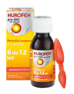 Nurofen pro děti 4% jahoda suspenze 100 ml 6–12 let